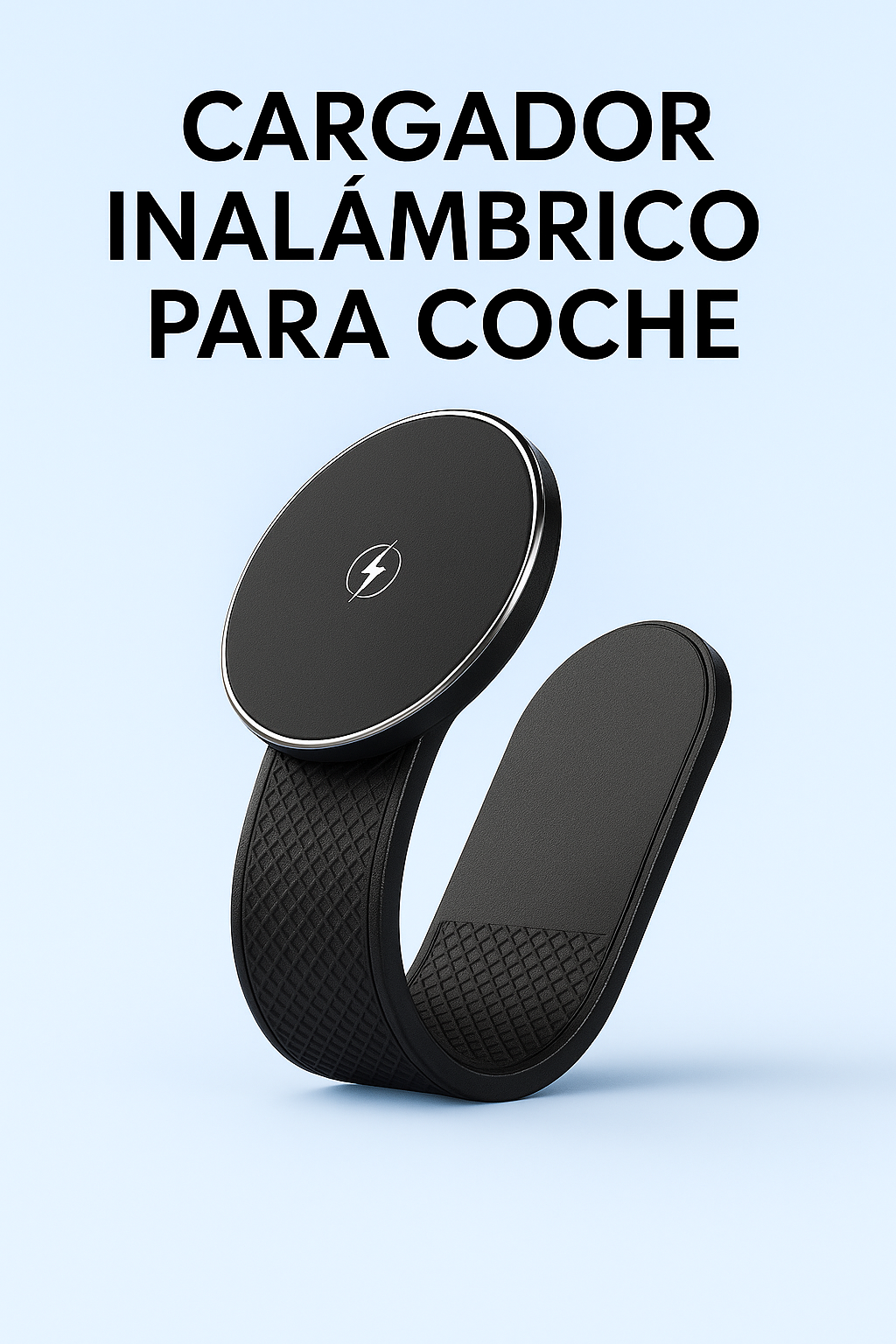Soporte de carga inalámbrico magnético de aleación de titanio con luz colorida para coche