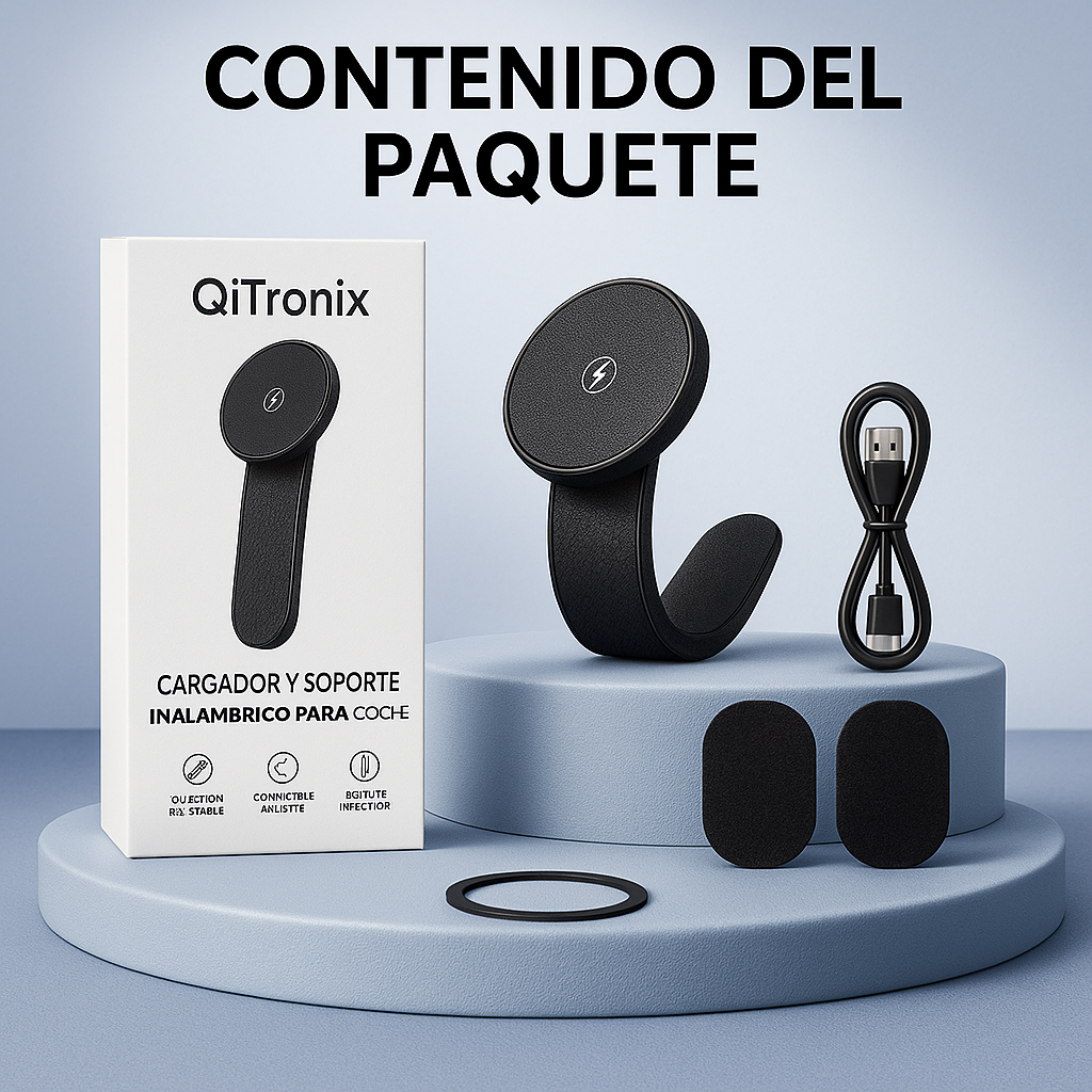 Soporte de carga inalámbrico magnético de aleación de titanio con luz colorida para coche