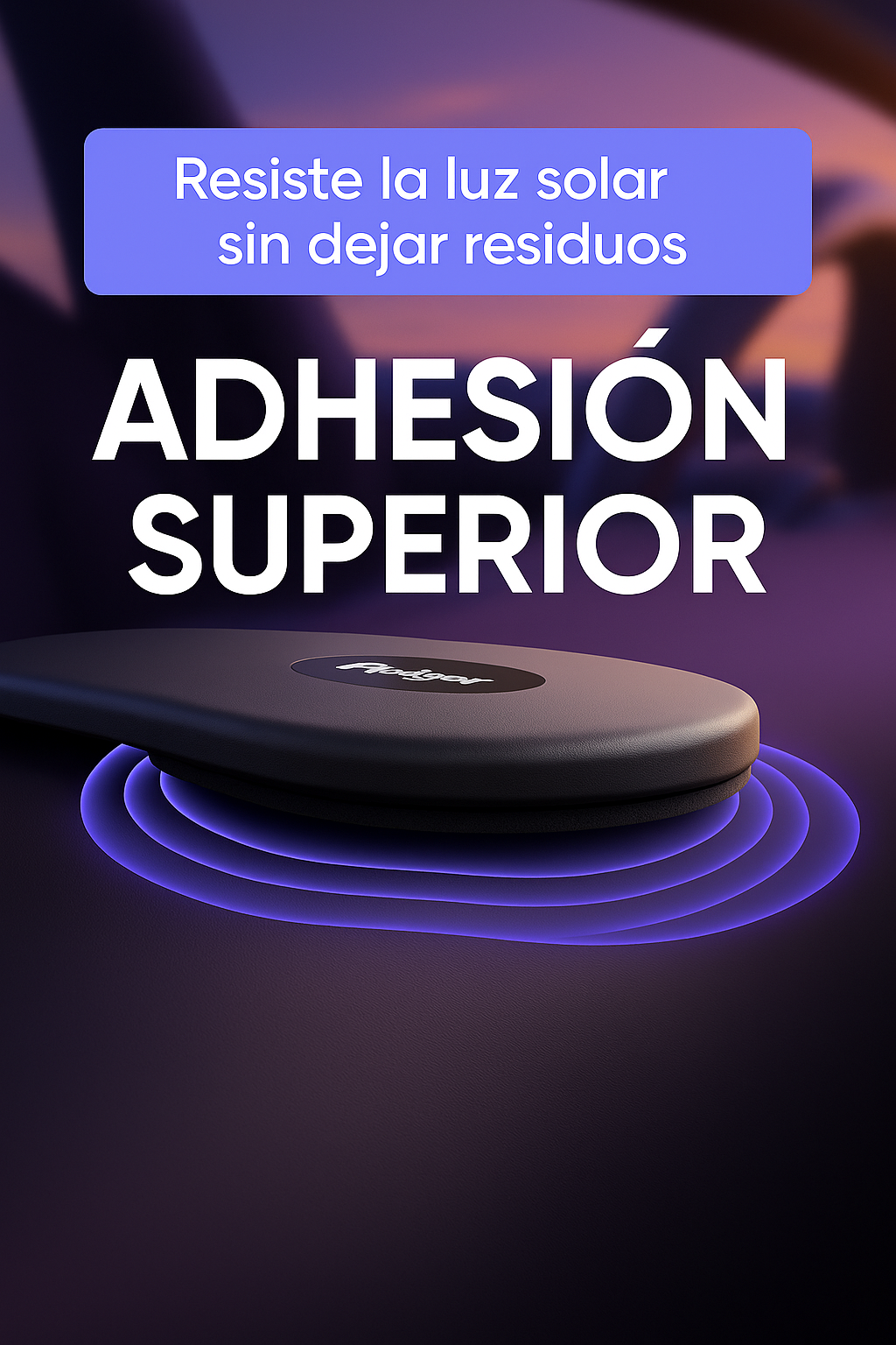Soporte de carga inalámbrico magnético de aleación de titanio con luz colorida para coche