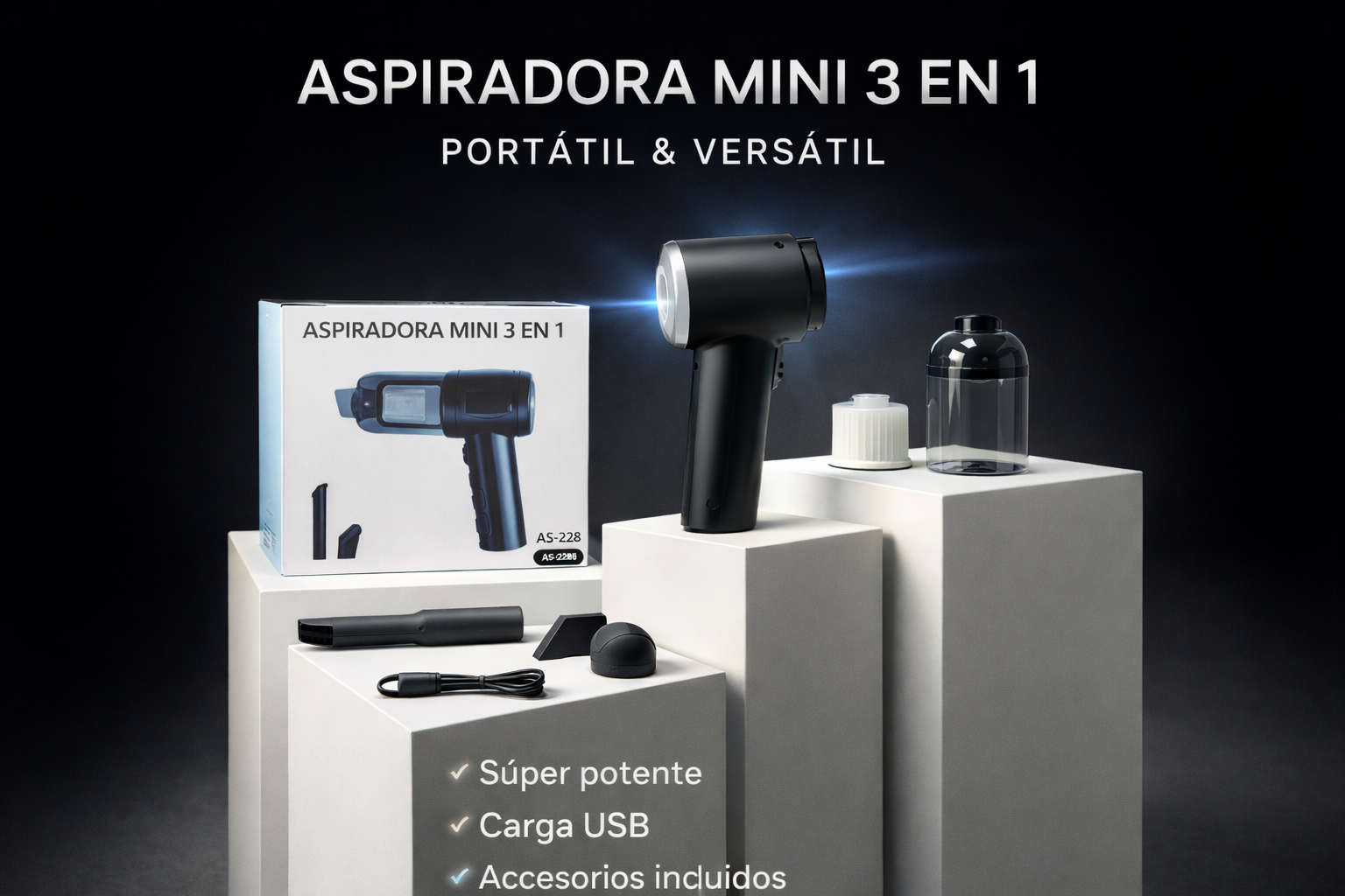 aspirado potente para limpieza de coche