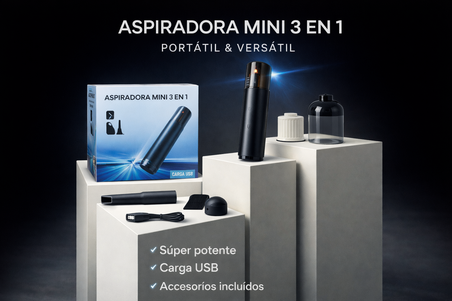 aspirado potente para limpieza de coche