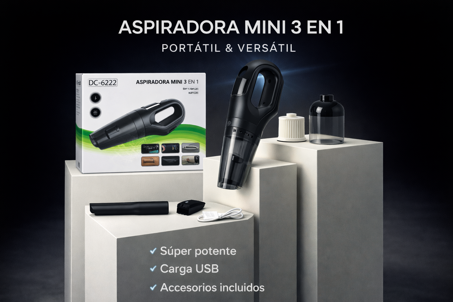 aspirado potente para limpieza de coche