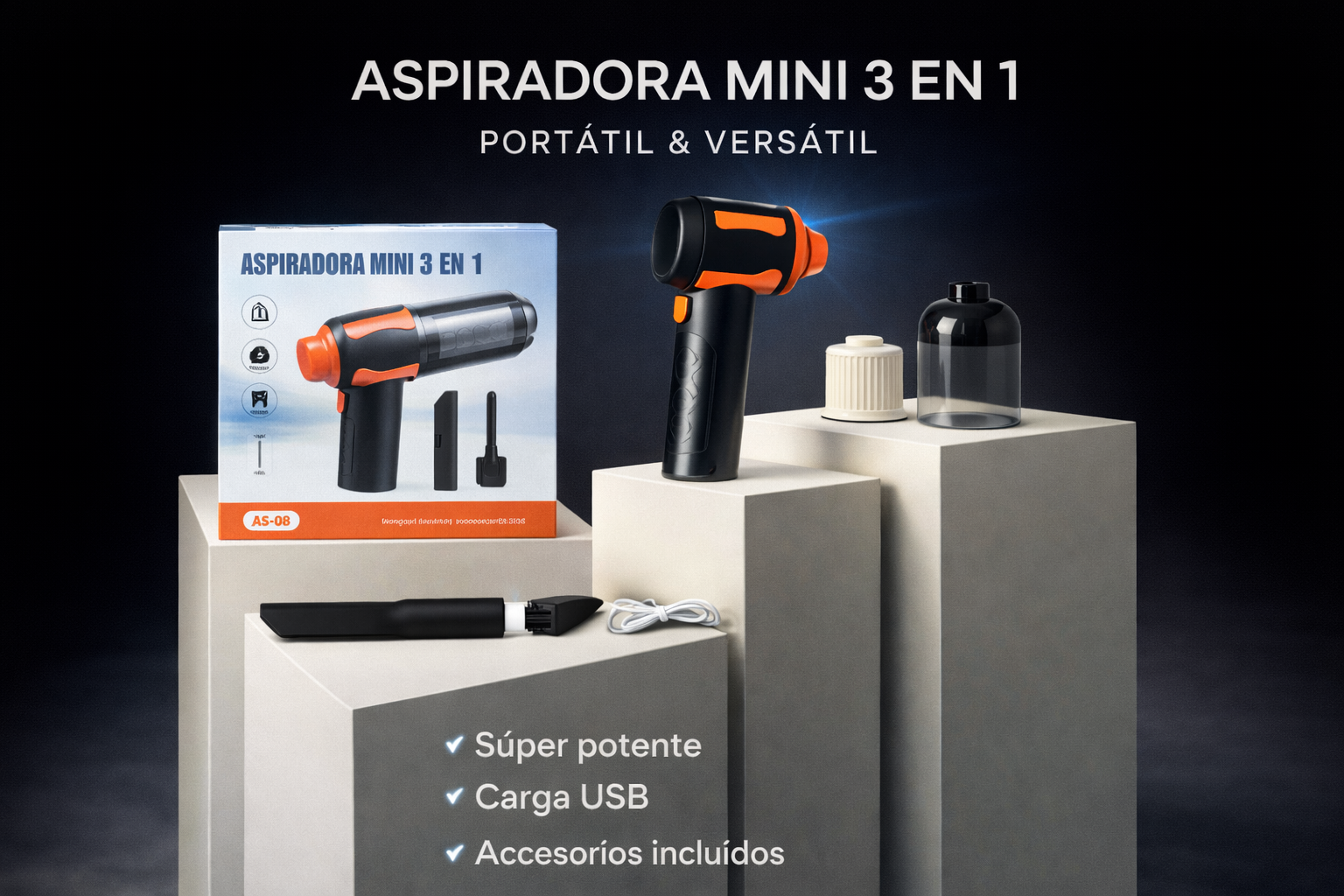 aspirado potente para limpieza de coche