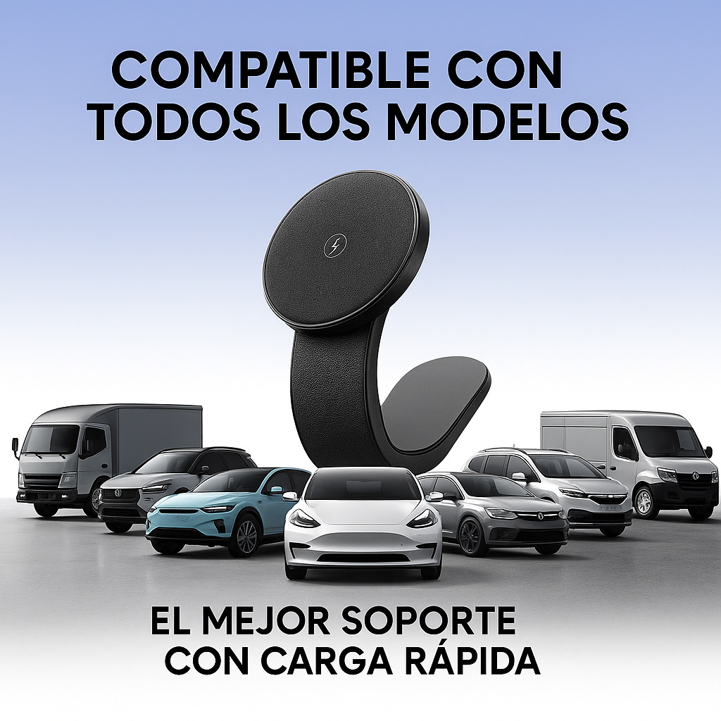 Soporte de carga inalámbrico magnético de aleación de titanio con luz colorida para coche
