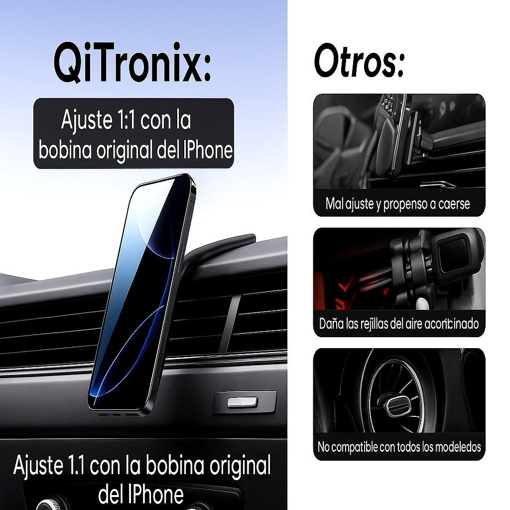 Soporte de carga inalámbrico magnético de aleación de titanio con luz colorida para coche